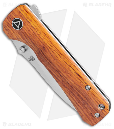 QSP Hawk Liner Lock Knife Mkuruti Wood (3.3" Satin) QS131-01