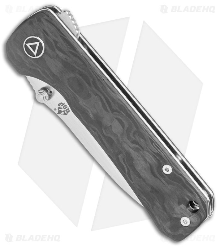 QSP Hawk Liner Lock Knife Shredded Carbon Fiber (3.3" Satin) QS131-F