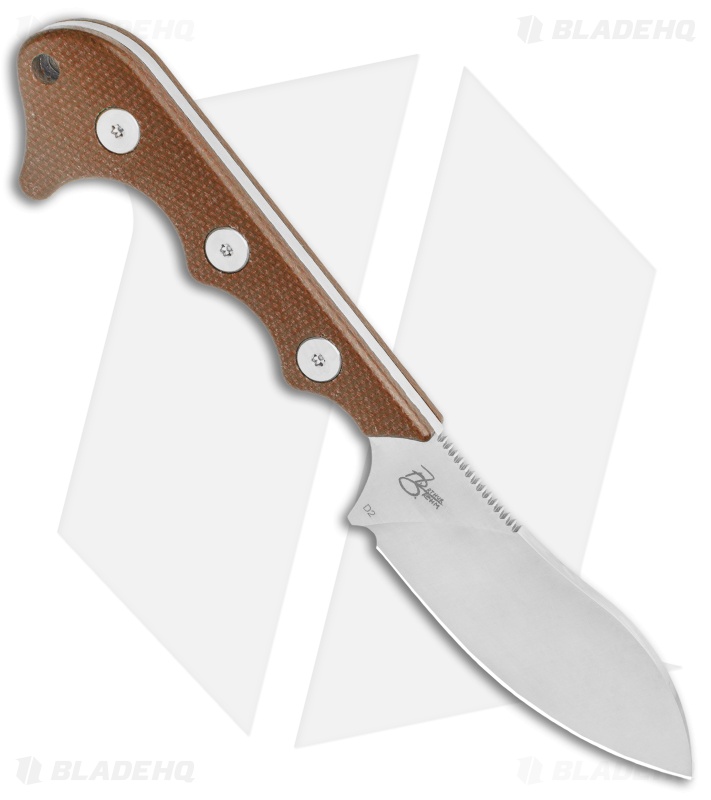 QSP Neckmuk Fixed Blade Neck Knife Brown Linen Micarta (2.9" Satin) QS125-E