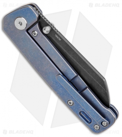 QSP Penguin Frame Lock Knife Blue Titanium (3.1" Black Stonewash)