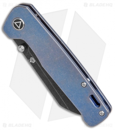 QSP Penguin Frame Lock Knife Blue Titanium (3.1" Black Stonewash)