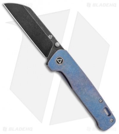 QSP Penguin Frame Lock Knife Blue Titanium (3.1" Black Stonewash)