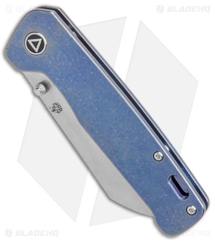 QSP Penguin Liner Lock Knife Blue Ti/Stonewash - Blade HQ