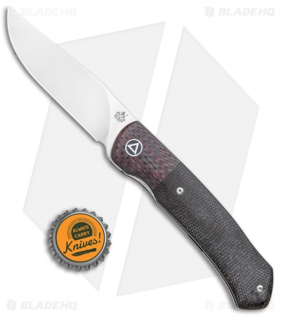 QSP Gannet Liner Lock Knife Red CF / Black Micarta (3.3" Satin) QS137-A