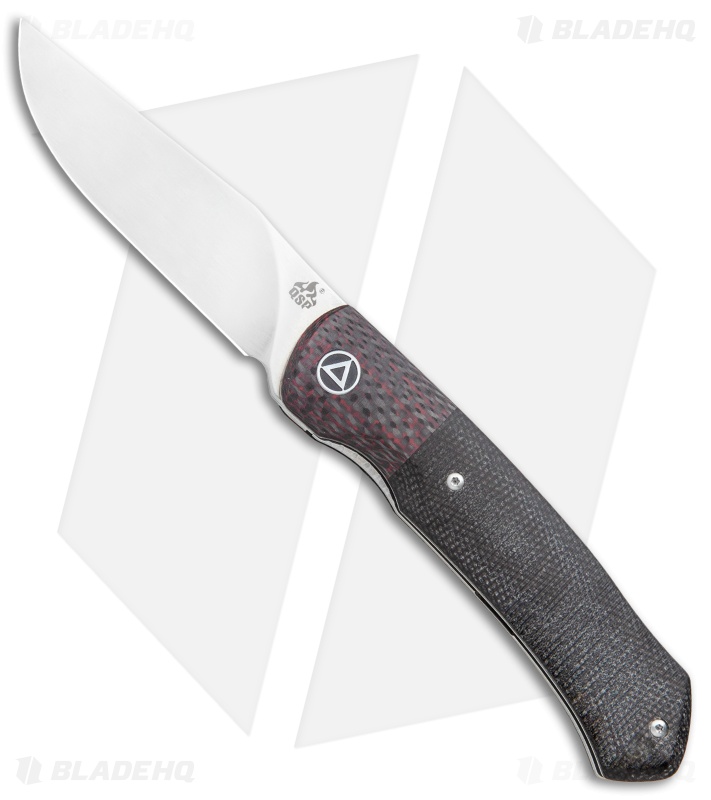 QSP Gannet Liner Lock Knife Red CF / Black Micarta (3.3" Satin) QS137-A