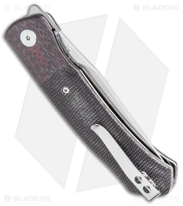 QSP Gannet Liner Lock Knife Red CF / Black Micarta (3.3" Satin) QS137-A
