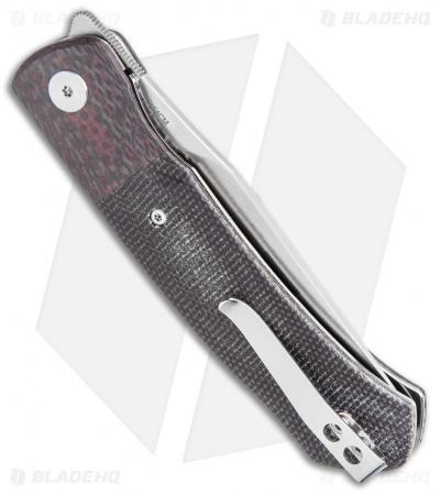 QSP Gannet Liner Lock Knife Red CF / Black Micarta (3.3" Satin) QS137-A