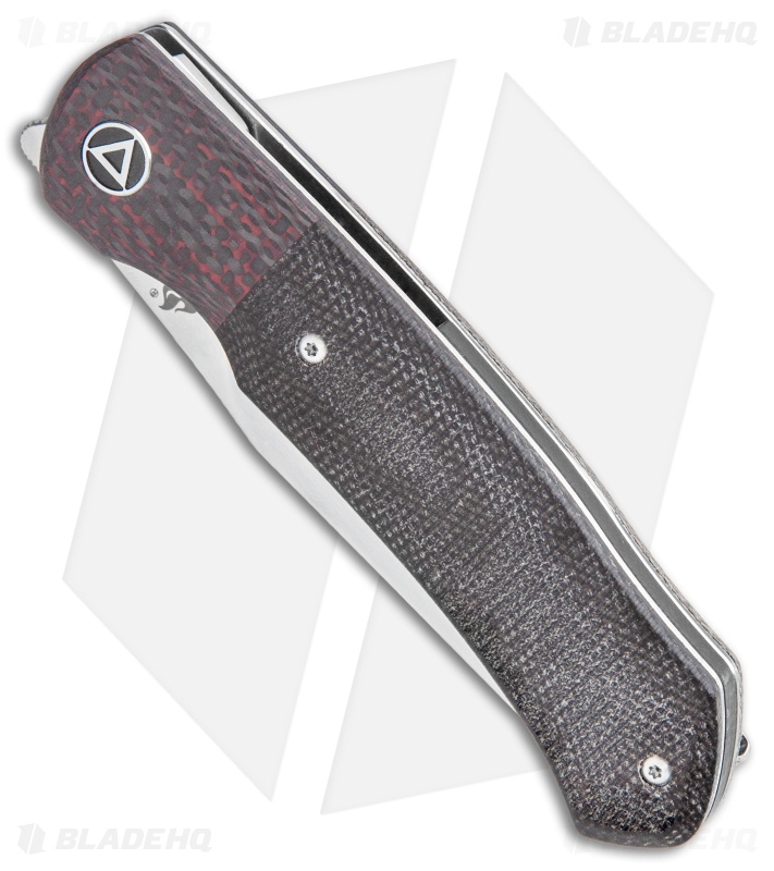 QSP Gannet Liner Lock Knife Black CF Micarta - Blade HQ