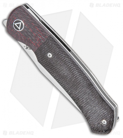 QSP Gannet Liner Lock Knife Red CF / Black Micarta (3.3" Satin) QS137-A