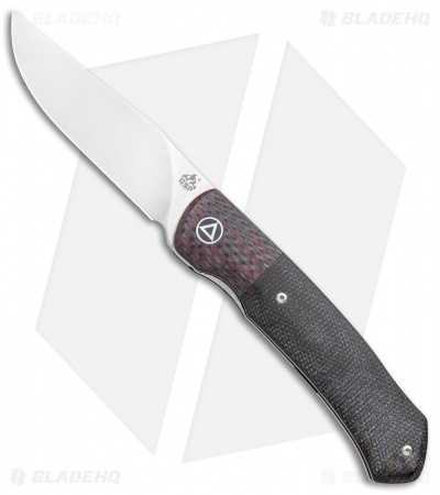 QSP Gannet Liner Lock Knife Red CF / Black Micarta (3.3" Satin) QS137-A