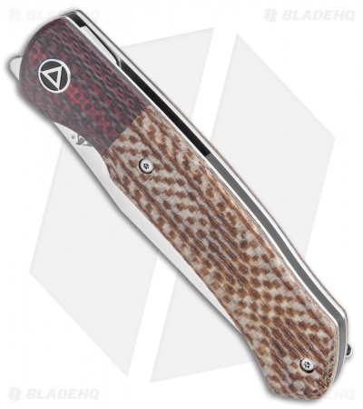 QSP Gannet Liner Lock Knife Red CF / Tan Micarta (3.3" Satin) QS137-B