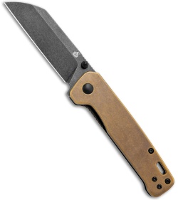 QSP Penguin Liner Lock Knife Brass (3.12" Black D2) QS130-G