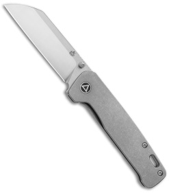 QSP Penguin Frame Lock Knife Gray Titanium (3.1" Satin)