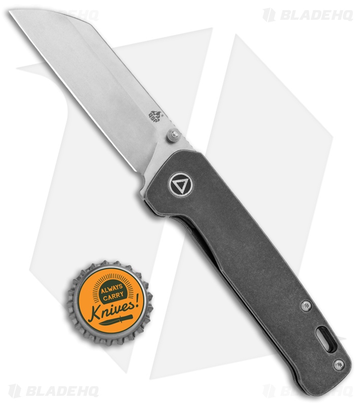 QSP Penguin Frame Lock Knife Black Stonewash Titanium (3.1" Stonewash)