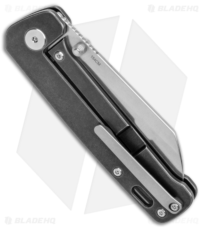 QSP Penguin Frame Lock Knife Black Stonewash Titanium (3.1" Stonewash)