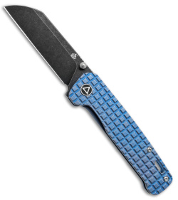 QSP Penguin Frame Lock Knife Blue Ti Fragtanium (3.1" Black Stonewash)