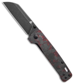 QSP Penguin Liner Lock Knife Shredded G-10 Red (3.1" Black SW) 