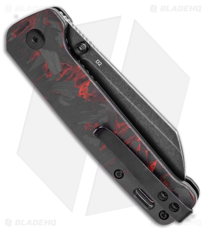 QSP Penguin Liner Lock Knife Shredded G-10 Red (3.1" Black SW) 