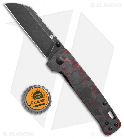 QSP Penguin Liner Lock Knife Shredded G-10 Red (3.1" Black SW) 