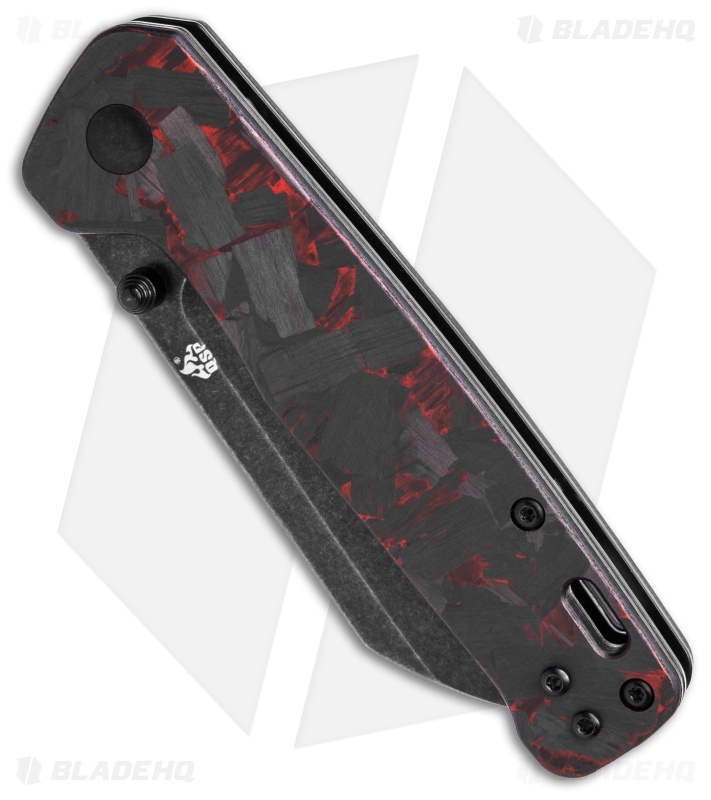QSP Penguin Liner Lock Knife Shredded G-10 Red (3.1" Black SW) 