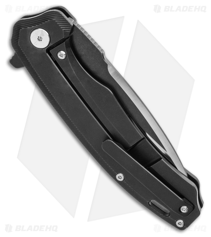QSP Woodpecker Frame Lock Knife Black Titanium - Blade HQ