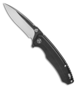 QSP Woodpecker Frame Lock Knife Black Titanium (3.8" Two Tone) 