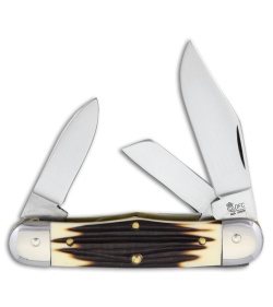 Queen Cutlery Work Horse Rail Splitter Traditional Pocket Knife 3.75" Stag