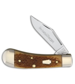 Queen S&M Sway Belly Traditional Pocket Knife 3.75" Brown Bone