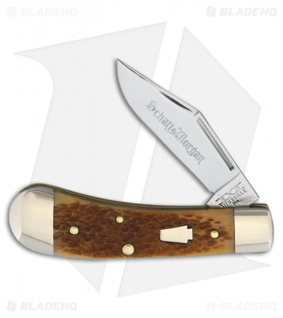 Queen S&M Sway Belly Traditional Pocket Knife 3.75" Brown Bone