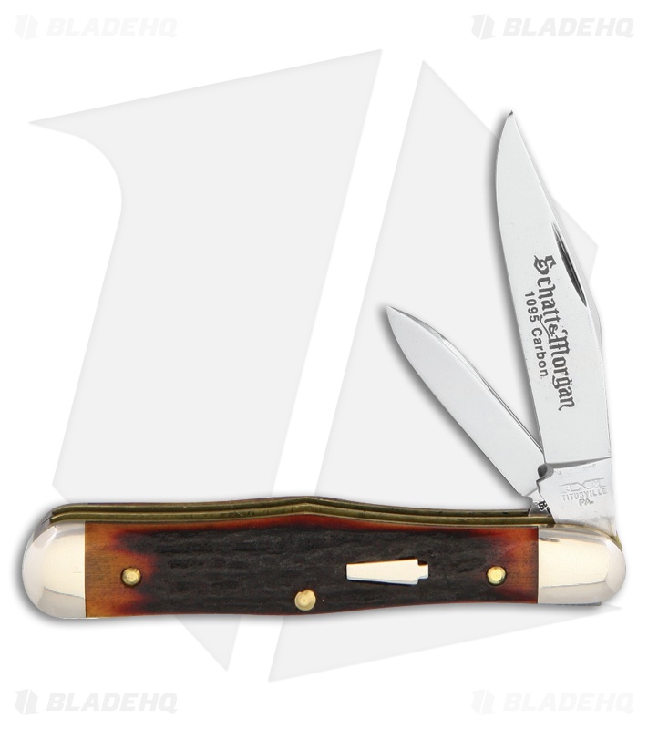 Queen Swell Center Traditional Pocket Knife 3.5" Brown Stag Antler