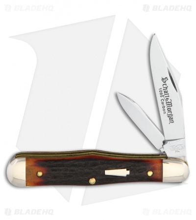 Queen Swell Center Traditional Pocket Knife 3.5" Brown Stag Antler