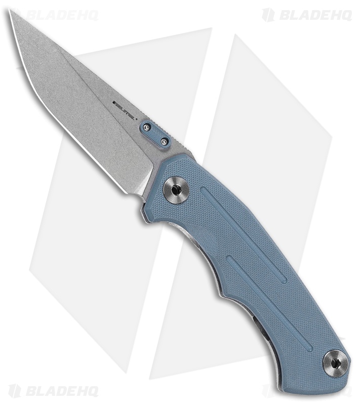 Real Steel Crusader Frame Lock Knife Blue G-10 (3.75" Stonewash) RS7442