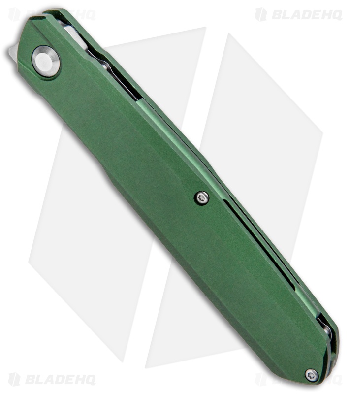 Real Steel G5 Metamorph Front Flipper Knife Racing Green Aluminum (3.5" Satin)