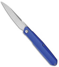 Real Steel G5 Metamorph Front Flipper Knife Blue Aluminum (3.5" Satin) RS7838