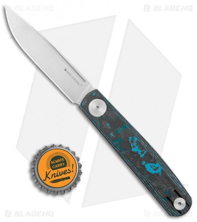 Real Steel Hel Compact Gslip Slip Joint Knife Arctic Fat Carbon (3.0" Satin)