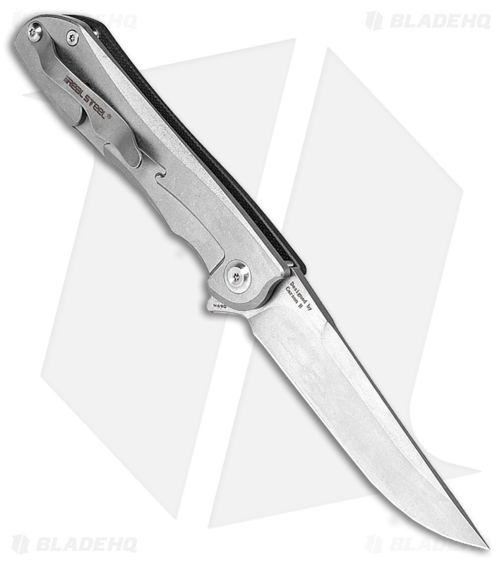 Real Steel Megalodon Revival Frame Lock Knife Black (3.75" Stonewash