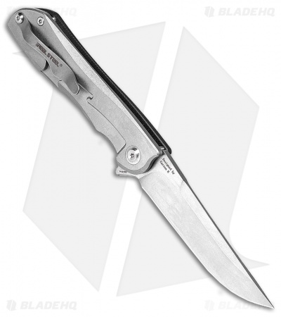 Real Steel Megalodon Revival Frame Lock Knife Black (3.75" Stonewash)