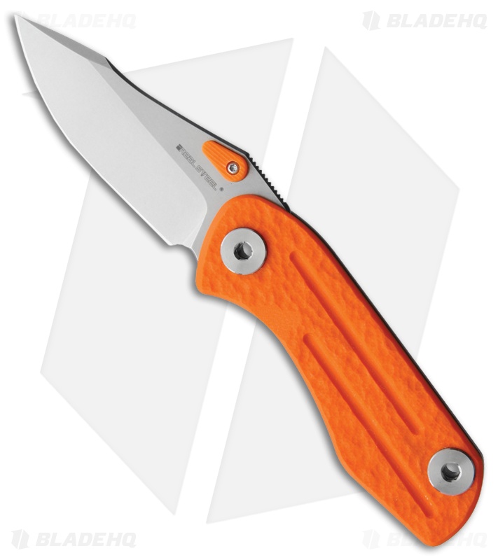Real Steel Precision Frame Lock Folding Knife Orange (2.88" Stonewash) RS5122
