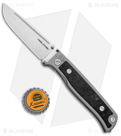 Real Steel Relict Titianium Frame Lock Knife Carbon Fiber (3.27" Satin)