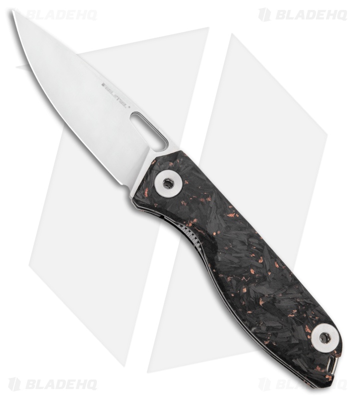 Real Steel Sidus Folding Knife Copper Shred CF (3.5" Satin)