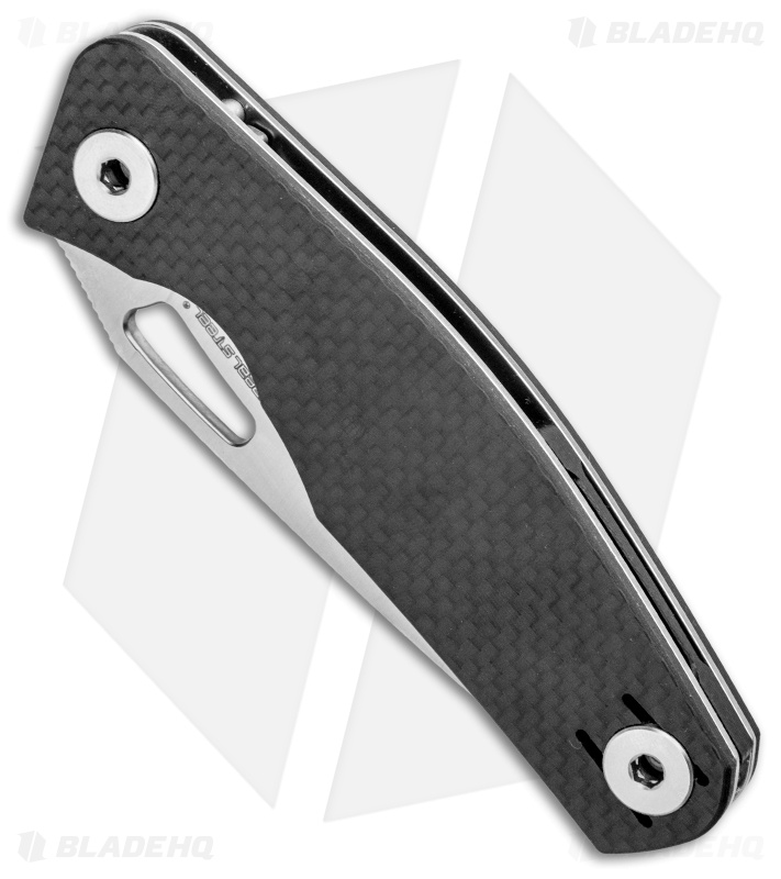 Real Steel Terra Liner Lock Knife Black Carbon Fiber (3.5" Satin)