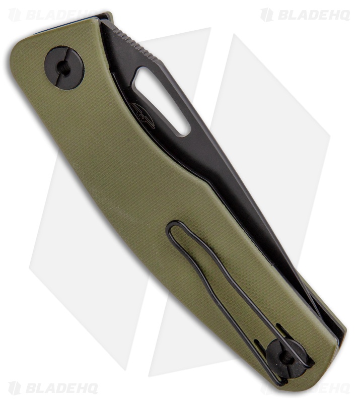 Real Steel Terra Liner Lock Knife Olive Green G-10 (3.5" Black)