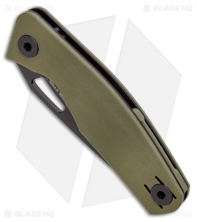 Real Steel Terra Liner Lock Knife Olive Green G-10 (3.5" Black)
