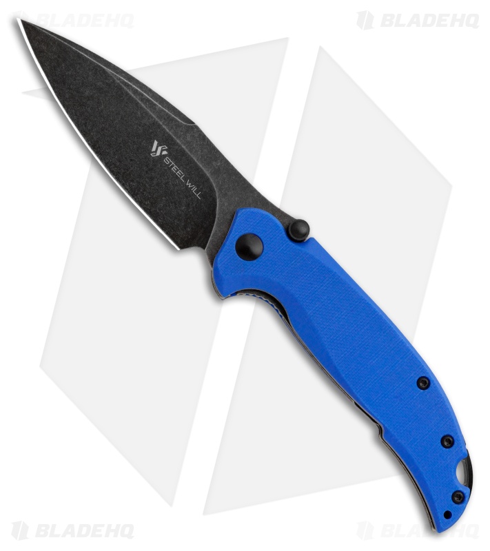 Steel Will Scylla Liner Lock Knife Blue G-10 (3.4" Black Stonewash) SWF79-24