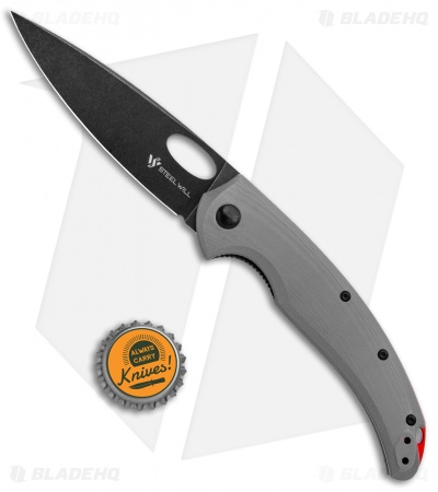 Steel Will Sedge Liner Lock Knife Gray G-10 (4" Black SW) F19-20