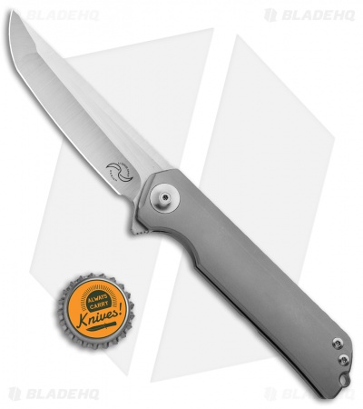Liong Mah Design Warrior Two Frame Lock Knife Beveled Ti w/ Tritium (3.6" Satin)