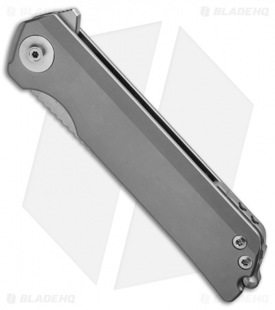 Liong Mah Design Warrior Two Frame Lock Knife Beveled Ti w/ Tritium (3.6" Satin)