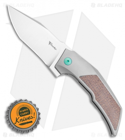 Reate Bharucha T3000 Frame Lock Brown Micarta/Ti Green Screws (3" Satin)