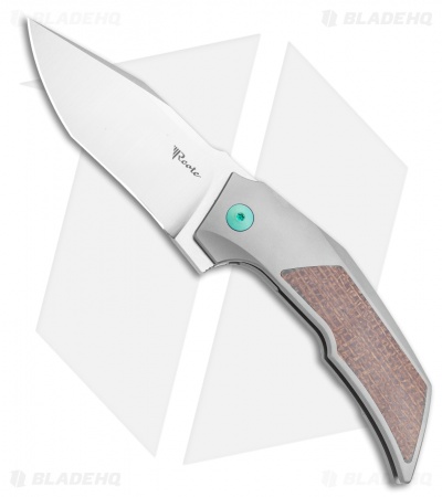 Reate Bharucha T3000 Frame Lock Brown Micarta/Ti Green Screws (3" Satin)