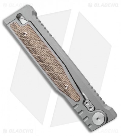 Reate EXO Double Edge Gravity Knife Titanium/Green Micarta (3.75 Satin)